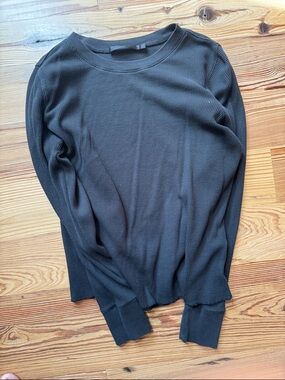Waffle Jenni Kaybe Long Sleeve Thermal Top - black